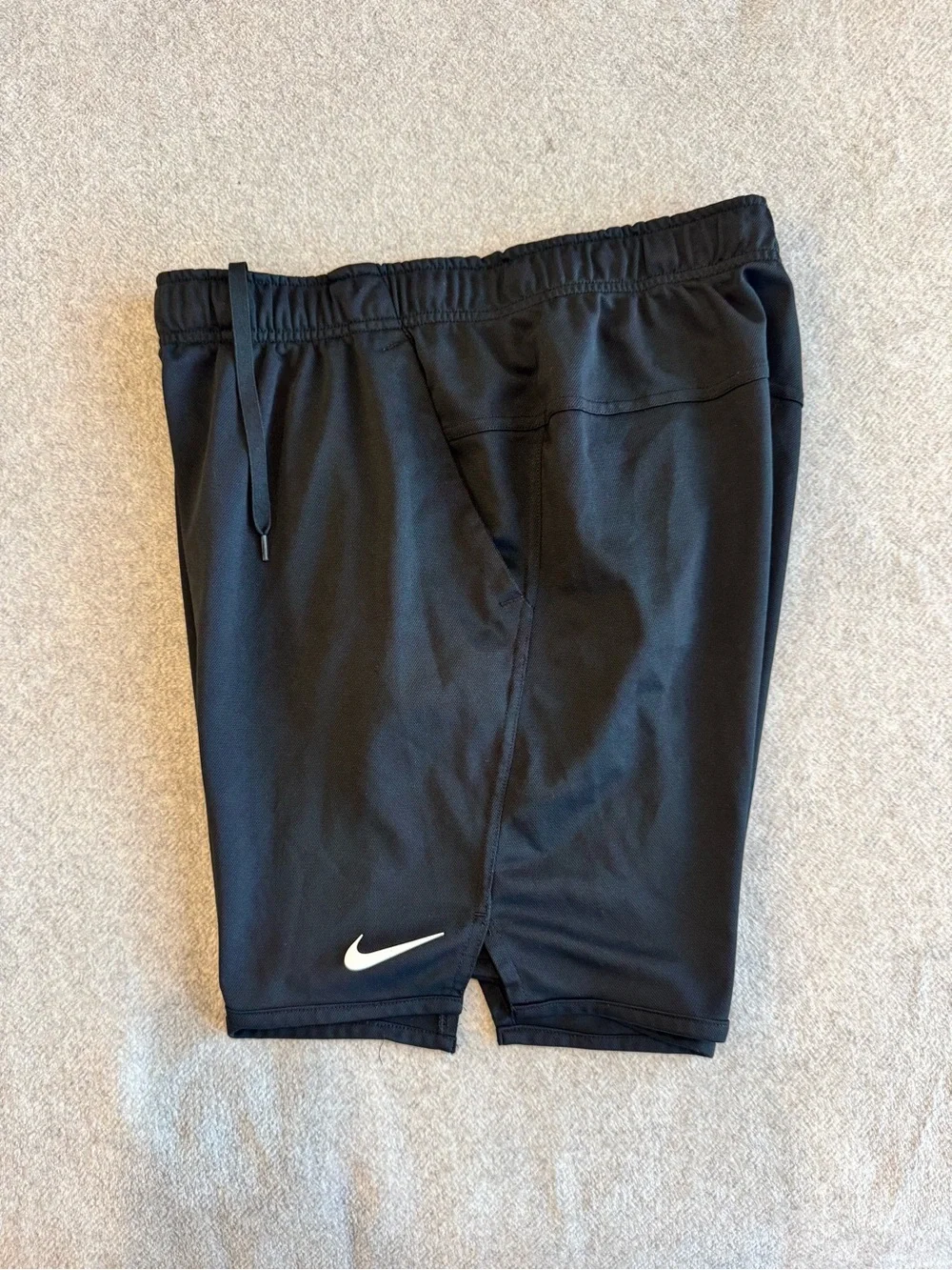 Nike Black Athletic Shorts with White Swoosh